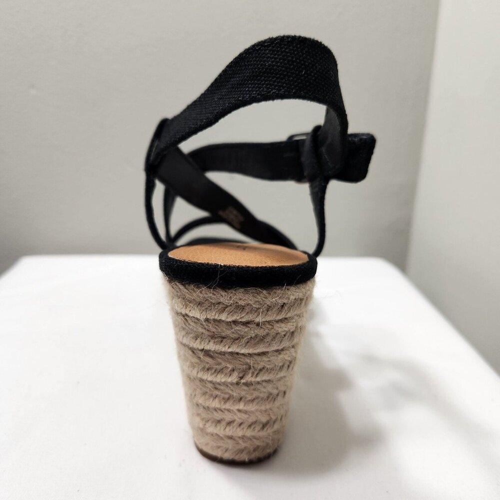 Lucky Brand Wedges Women Mytila Espadrille Wedge Sandals  Size 9.5 M Black 5 - Picture 4 of 11